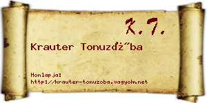 Krauter Tonuzóba névjegykártya
